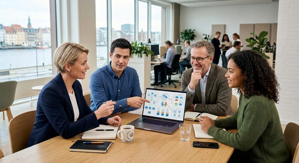 Medarbejdere i dansk virksomhed vurderer om cloud migration kan betale sig
