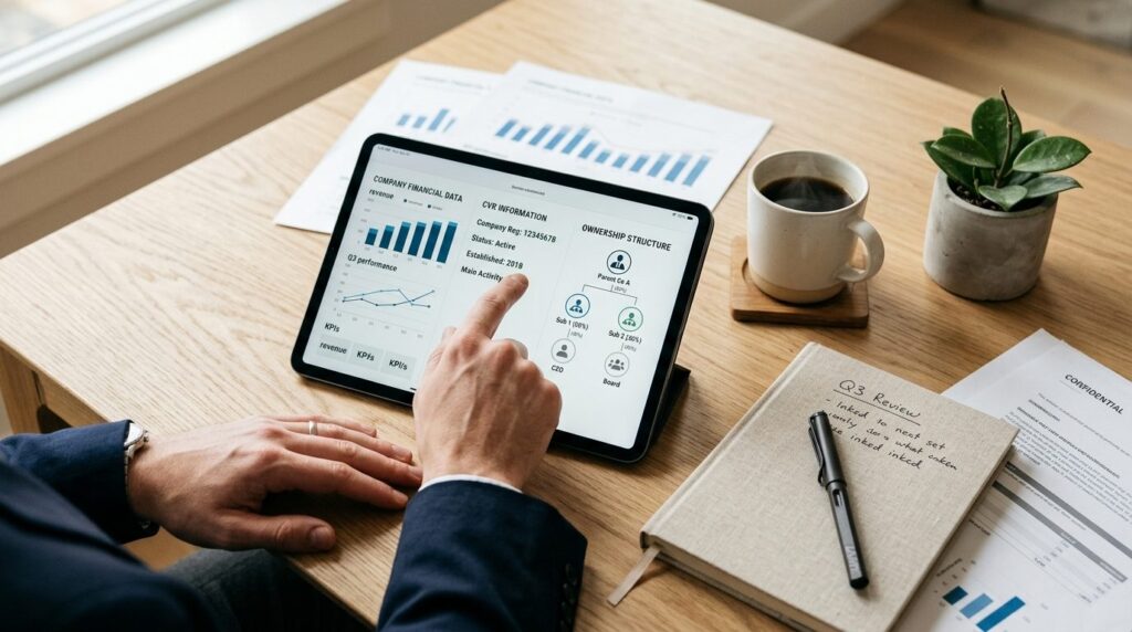 Close-up overhead shot of a business professionals hands po