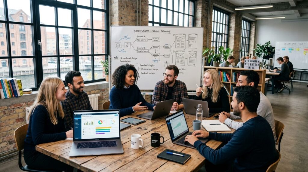 Danish edtech startup office in Copenhagen with young educat
