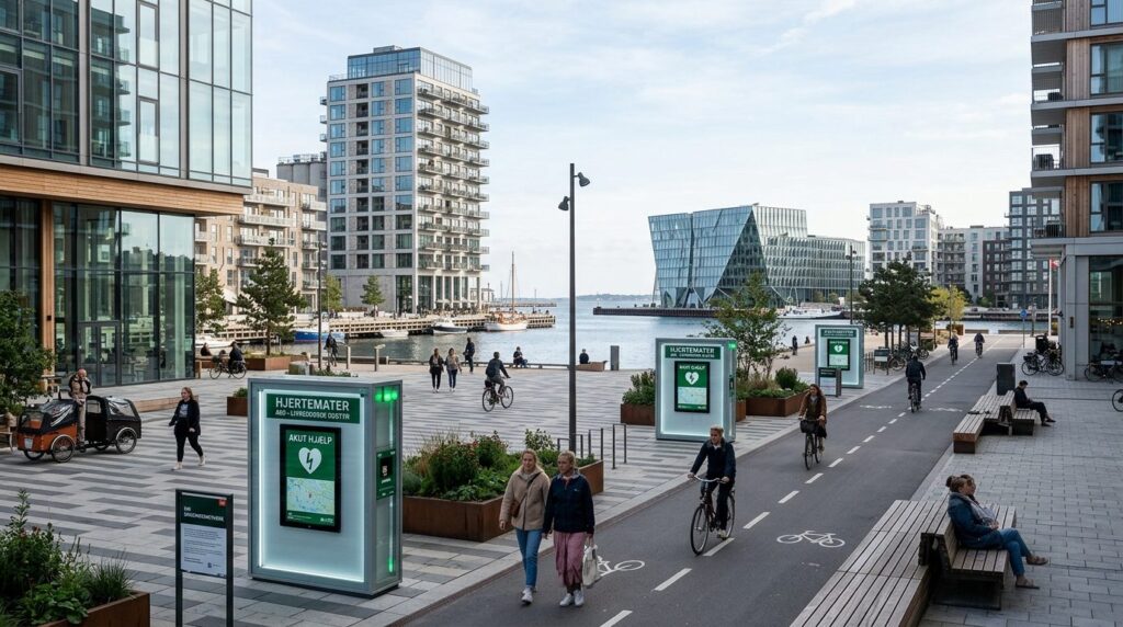 Vidvinkellfoto af Københavns moderne byudbyder.