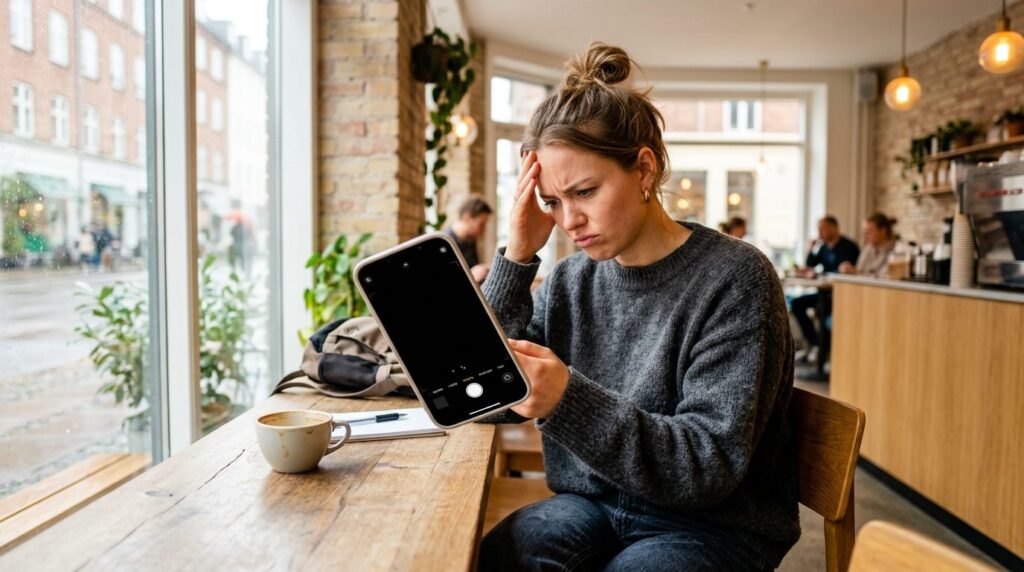 Young professional woman in casual Copenhagen style clothing